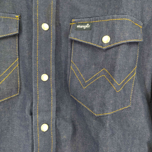 ラングラー Wrangler 90S 紺タグ ウェスタンデニムシャツ メンズ JPN:L