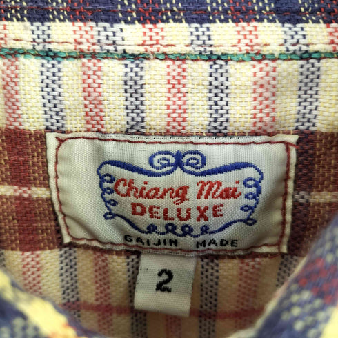 チャンマイデラックスバイガイジンメイド Chiang Mai Deluxe by GAIJIN MADE ウッドボタン コットンフランネルシャツ メンズ JPN:2