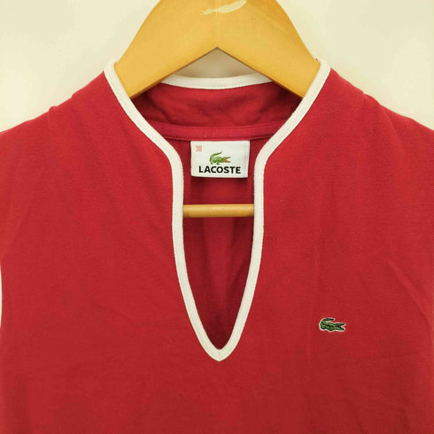 ラコステ LACOSTE ロゴ刺繍 鹿の子 ノースリーブワンピース レディース JPN:38