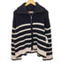 ザラ ZARA ZIPPERED STRIPED KNIT CARDIGAN レディース import:M
