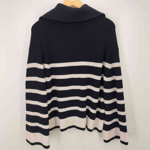 ザラ ZARA ZIPPERED STRIPED KNIT CARDIGAN レディース import:M