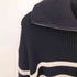 ザラ ZARA ZIPPERED STRIPED KNIT CARDIGAN レディース import:M