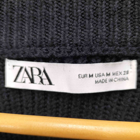 ザラ ZARA ZIPPERED STRIPED KNIT CARDIGAN レディース import:M