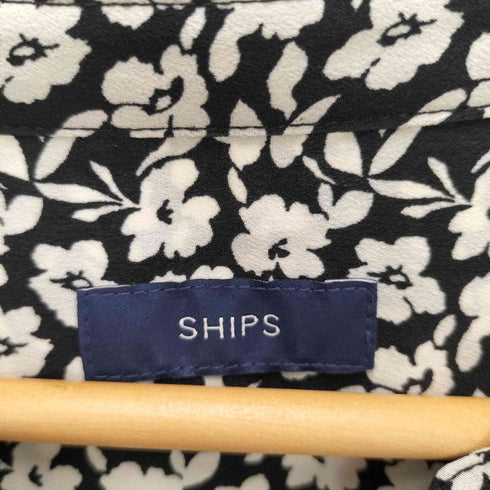 シップス SHIPS ドット 花柄 サイド プリーツ フレンチスリーブ ワンピース レディース JPN:M