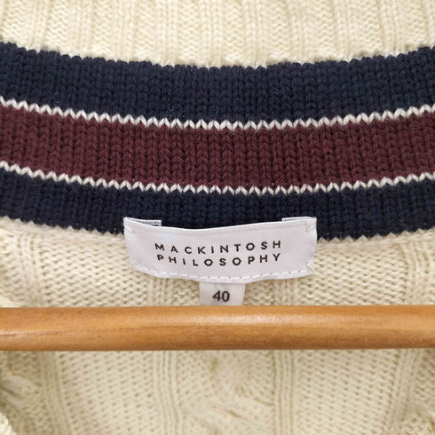 マッキントッシュフィロソフィー MACKINTOSH PHILOSOPHY アクリル コットン 混 ウール ケーブル チルデン ニット ベスト レディース EUR:40