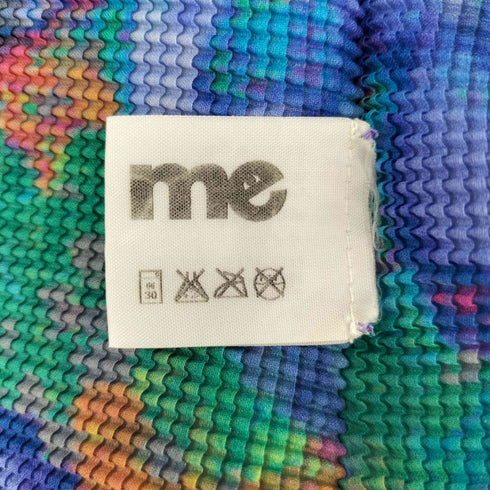 ミー イッセイミヤケ me ISSEY MIYAKE 16ss カラフル総柄 ノースリーブ プリーツワッフルカットソー レディース