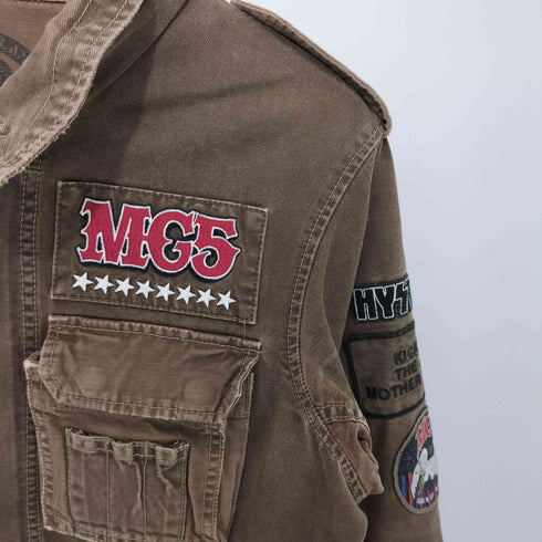 ヒステリックグラマー HYSTERIC GLAMOUR 00S アメリカロックバンドコラボ ワッペン ミリタリージャケット Y2K」 メンズ