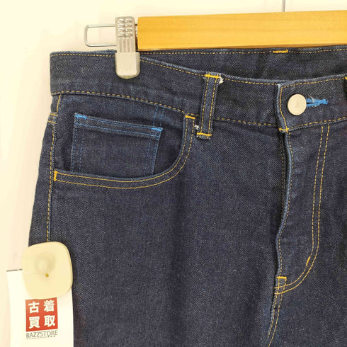 ランバンオンブルー LANVIN en Bleu 革パッチ コインポケット インディゴ テーパード デニム パンツ メンズ 48