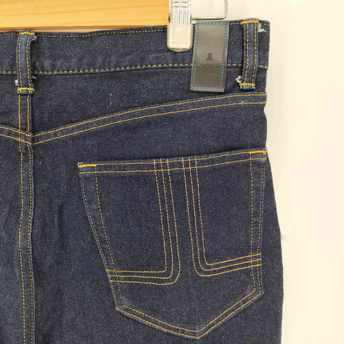 ランバンオンブルー LANVIN en Bleu 革パッチ コインポケット インディゴ テーパード デニム パンツ メンズ 48