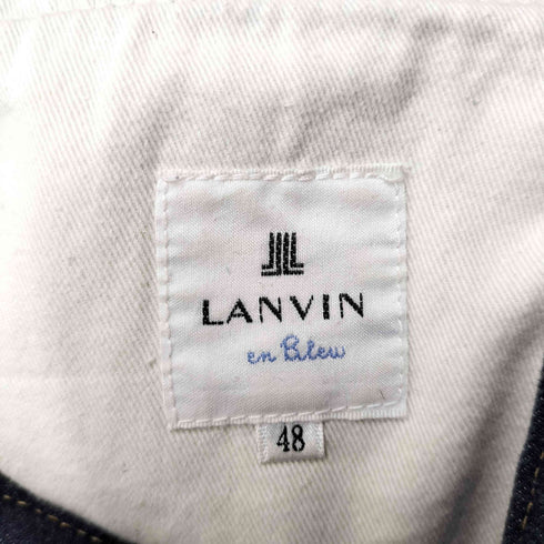 ランバンオンブルー LANVIN en Bleu 革パッチ コインポケット インディゴ テーパード デニム パンツ メンズ 48