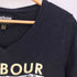 バブアー Barbour B.Intl Huddle Tee ロゴプリント Vネック Tシャツ レディース UK:10