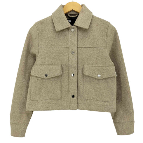 ザラ ZARA SOFT SHORT JACKET クロップド ワークジャケット レディース import:XS