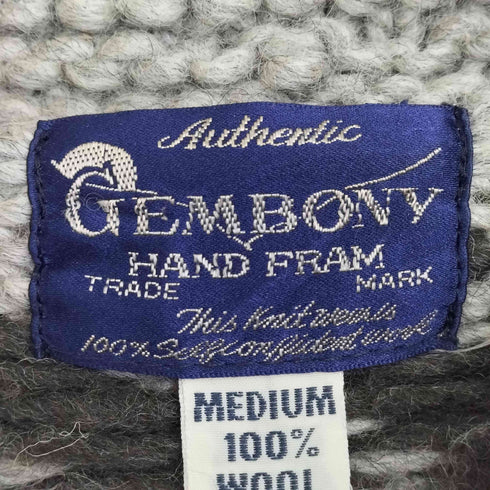 ジェムボニー GEMBONY ノルディック柄 ショールカラー ウールカウチンニット メンズ import:M