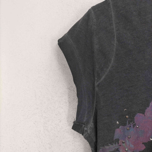 ディーゼル DIESEL 00S スカルモチーフUネックTシャツ レディース S