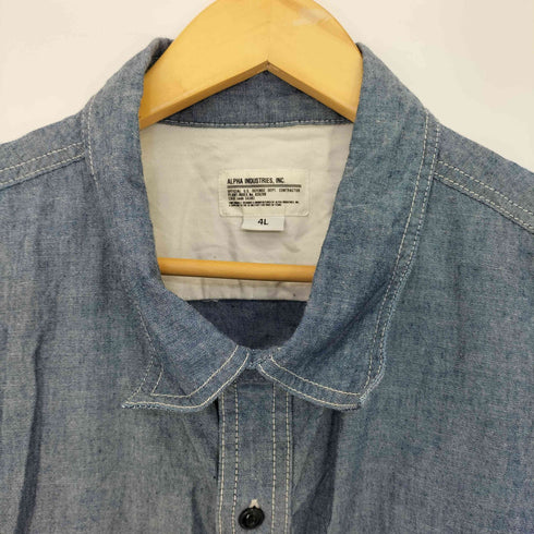 アルファインダストリーズ ALPHA INDUSTRIES ビッグサイズ 半袖 コットンワークシャツ メンズ 4L