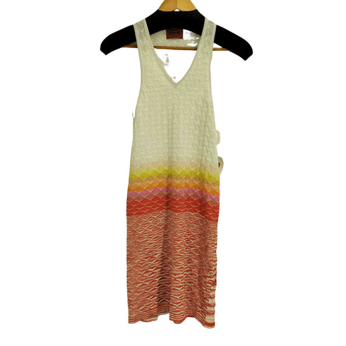 ミッソーニ MISSONI イタリア製 オレンジタグ サマーニット チュニック タンクトップ ワンピース レディース