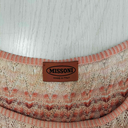 ミッソーニ MISSONI イタリア製 オレンジタグ ジグザグパターン サマーニット チュニック タンクトップ レディース
