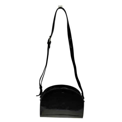 アーペーセー A.P.C. VEAU CALF パテントレザー ハーフムーン ショルダーバッグ レディース