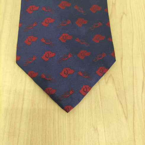 ラルフローレン RALPH LAUREN 犬柄シルクネクタイ MADE IN ITALY メンズ
