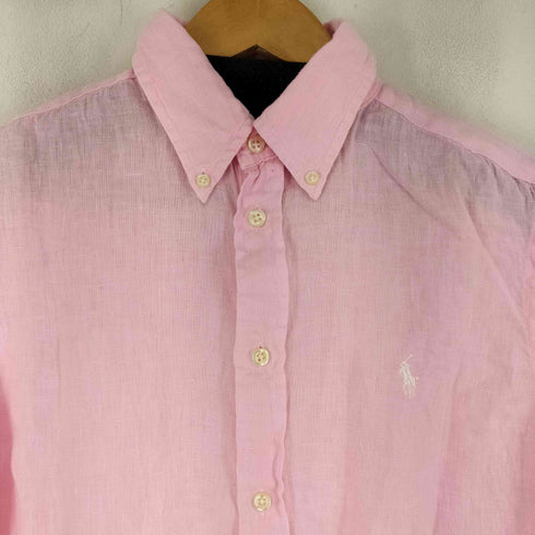 ラルフローレン RALPH LAUREN RELAXED FIT リネンボタンダウンシャツ レディース M