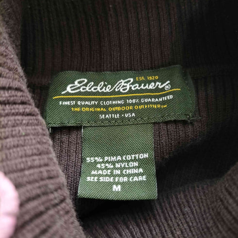 エディーバウアー Eddie Bauer タートルネック つぎはぎ メロー パッチワーク リブニット レディース import:M