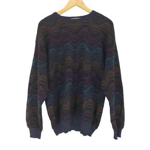 Tricots St Raphael マルチカラー総柄ニット メンズ L