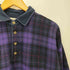 エディーバウアー Eddie Bauer 90s 白タグ チェック柄 長袖 鹿の子ポロシャツ メンズ import:L