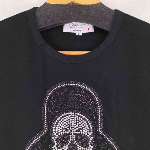 USLIALIS スカルスタッズクルーネックTシャツ レディース JPN:L