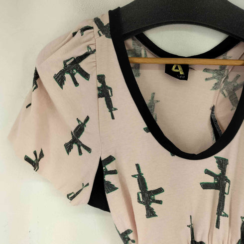 拳銃 プリントTシャツ レディース