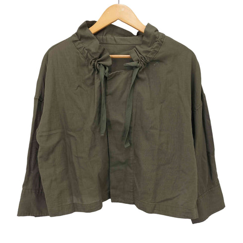 マカフィー MACPHEE 23SS コットンリネンパナマクロス ネックギャザージャケット レディース JPN:36