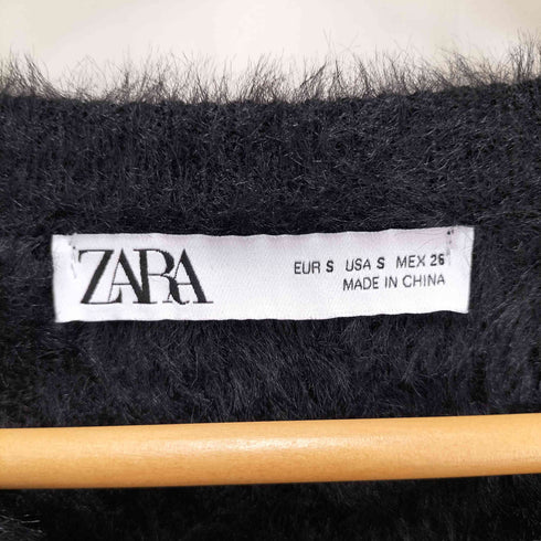 ザラ ZARA ノーカラー フェイクファーカーディガン レディース import:S