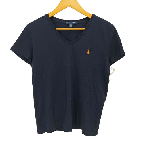 ラルフローレン RALPH LAUREN Vネック ポニー刺繍 半袖Tシャツ レディース L/G