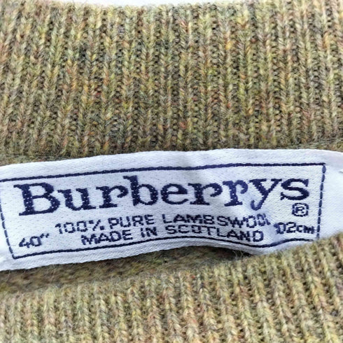 バーバリーズ BURBERRYS 90S リーフ ロゴ刺繍 チェーンニット セーター レディース 40