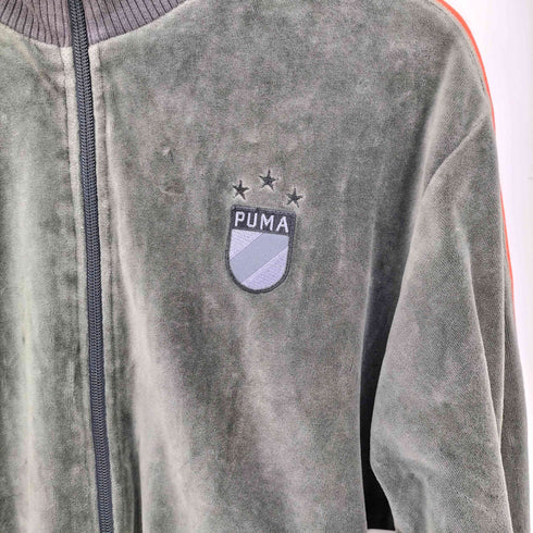 プーマ PUMA ロゴ刺繍 サイドライン ベロア トラックジャケット メンズ import:L