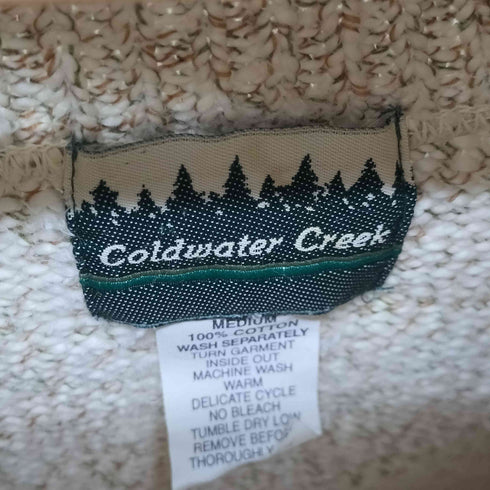 コールドウォータークリーク Coldwater Creek MADE IN USA ショールカラーコットンニット メンズ import:M
