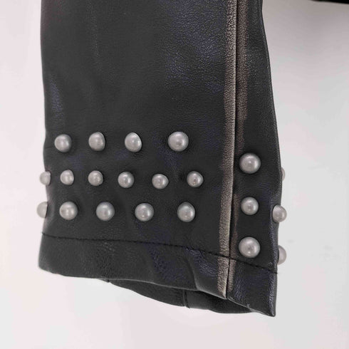 ザラ ZARA フーデッドスタッズライダースジャケット レディース 28