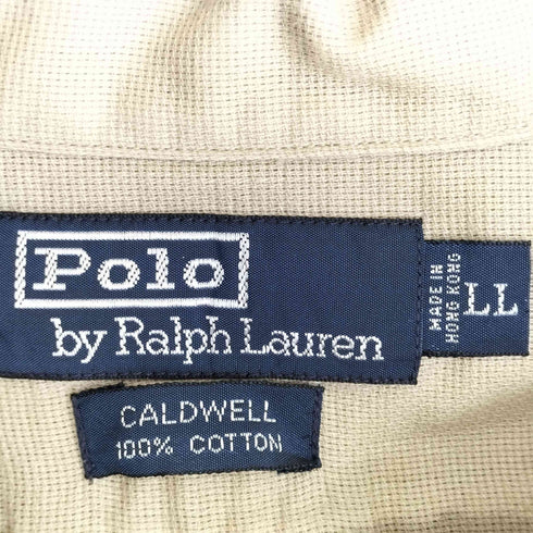 ポロバイラルフローレン Polo by RALPH LAUREN 90s CALDWELL 裾ポニー コットンオープンカラーシャツ メンズ LL
