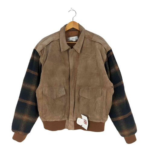 Paris Sport Club ニット切替 エルボーパッチ レザージャケット メンズ import:M
