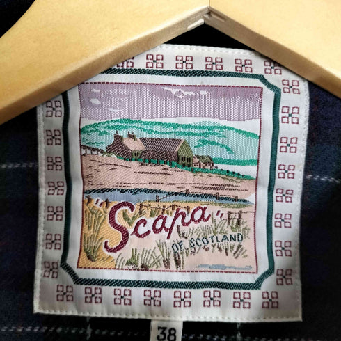 Scapa 裏地チェック ウールナイロン ダッフルコート メンズ 38