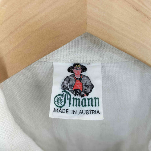 Amann MADE IN AUSTRIA 角ボタン リネンチロリアンシャツ メンズ