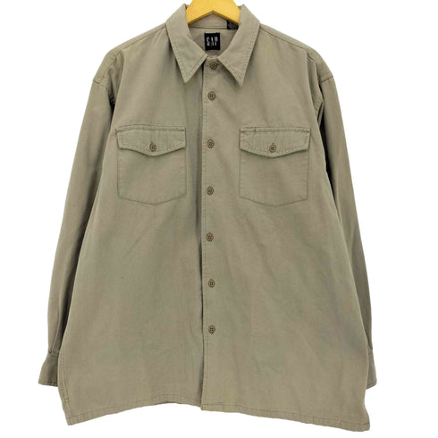 ギャップ Gap 00s ダック地 ワークシャツ メンズ import:L