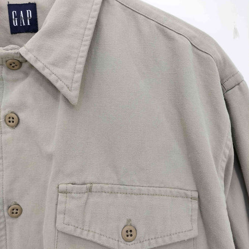 ギャップ Gap 00s ダック地 ワークシャツ メンズ import:L