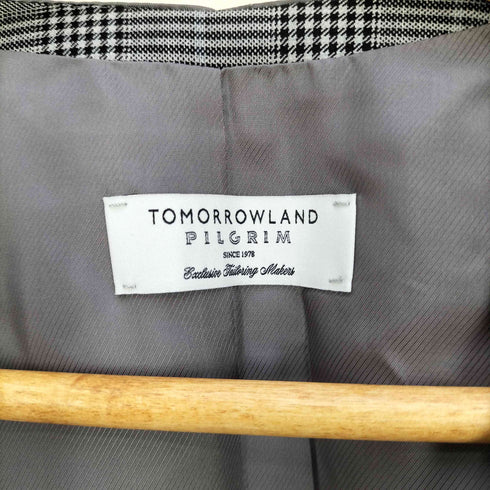 トゥモローランドピリグリム TOMORROWLAND PILGRIM チェック柄 ウールシルク 5B ジレ ベスト メンズ JPN:50