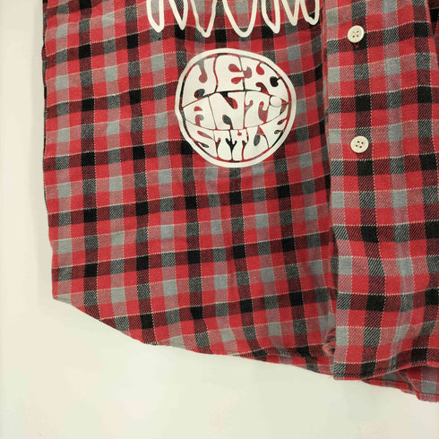 HEX ANTI STYLE SKATE ROCK? プリント S/S チェック シャツ メンズ JPN:L
