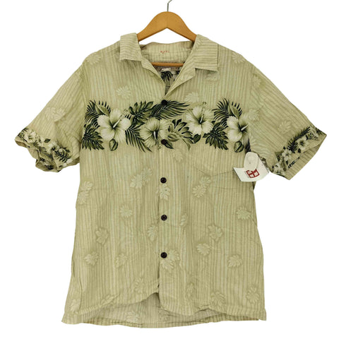 90S Blue Hawaii ハイビスカス 花柄 開襟 オープンカラー アロハシャツ メンズ import:XL