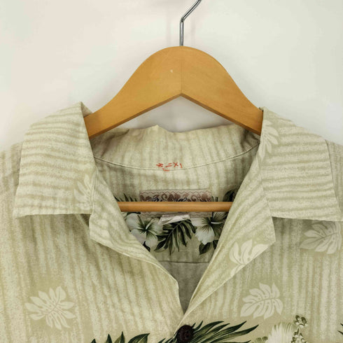 90S Blue Hawaii ハイビスカス 花柄 開襟 オープンカラー アロハシャツ メンズ import:XL