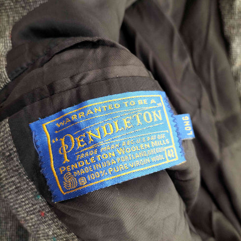 ペンドルトン PENDLETON USA製 スエード切替 エルボーパッチ クルミボタン ウールテーラードジャケット メンズ 42