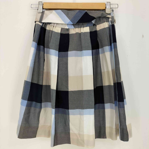 ブルーレーベルクレストブリッジ BLUE LABEL CRESTBRIDGE ひざ丈 チェック リボン付きスカート レディース 36