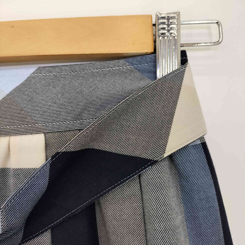 ブルーレーベルクレストブリッジ BLUE LABEL CRESTBRIDGE ひざ丈 チェック リボン付きスカート レディース 36