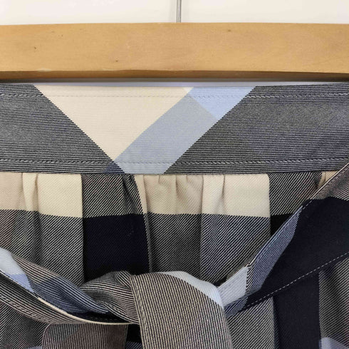 ブルーレーベルクレストブリッジ BLUE LABEL CRESTBRIDGE ひざ丈 チェック リボン付きスカート レディース 36